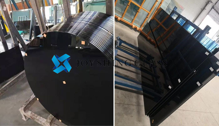 Customized Shape Black Toughened Glass 8mm Dark Tempered Glass