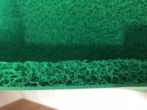 China Green Pvc Coil Mat Carpet With Foam Backing Mat Width Of 12m 15m 18m 20m on sale