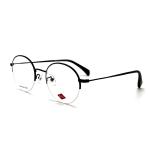 FM3230 Semi Rimless Round Optical Metal Frames In Stainless Steel
