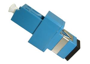 China Plastic Single Mode Fiber Optic Hybrid Adapter LC To SC Simplex Blue Housing factory