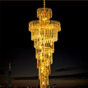 China AC265V Wedding Luxury Modern Crystal Pendant Light Metal Electroplating factory