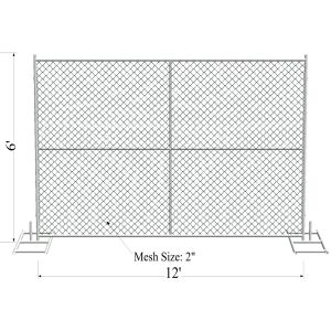 China 1½(38mm) 1⅗(40mm) 1⅝(42mm) 1⅞ tubing 6'x12' cross brace 16 ga thickness mesh 2¼x2¼(57mmx57mm) temporary fence on sale