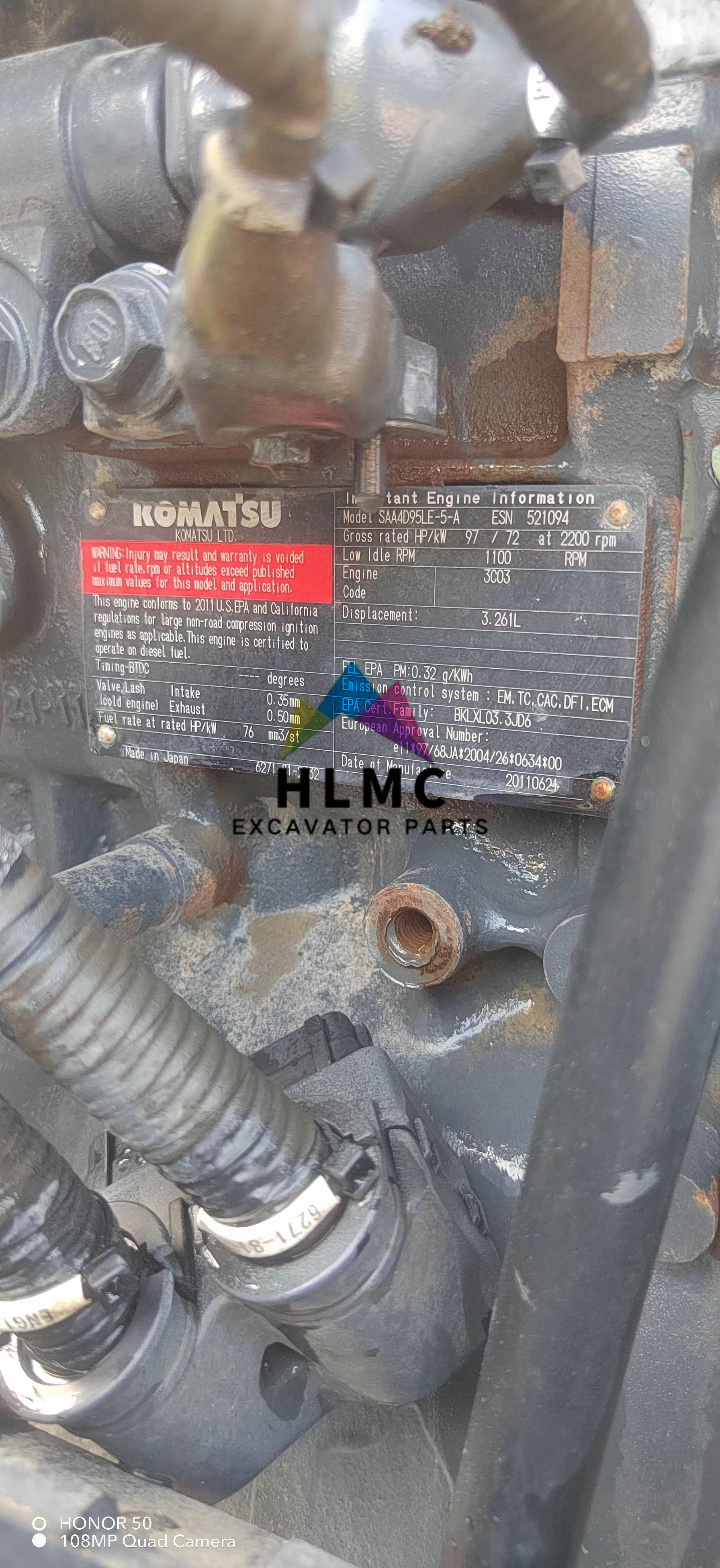 SAA4D95LE-5 4D95-5 Complete Diesel Engine Assy PC60-8 PC70-8 PC110-8M0 PC130-8 Excavator