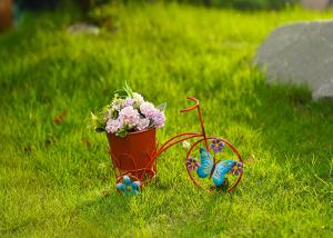 China Various Color Design Metal Bicycle Shape Garden Pot Home Decoration factory