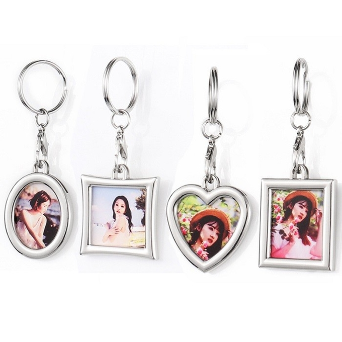DIY Keyring Personalized Sublimation Photoframe Keyrings Printable Pendant Keychains Ornaments