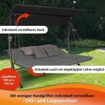 Garden Balcony Beach Pool 3-Seater Hammock with Metal Lounge Swinging Chair and