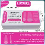 Medium Coffin Clear Matte Acrylic Nail Tips Full Cover Pre-shaped False Nail