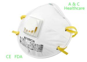 China Surgical Respirator FFP2 Face Mask With Valve / 4 Ply Dust Mask Cup Shape White factory