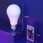 220v E27 Screw Light Controlled LED Color Remote Control Bulb for Mood