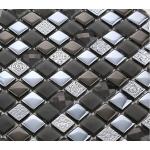 Diamond Crystal Plated Glass Kitchen Backsplash Mosaic Tiles 15 X 15mm