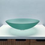 High Durability Glass Top Wash Basin With Center Drain Position
