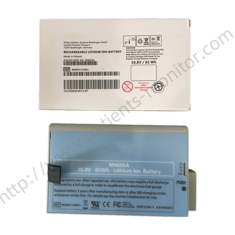 PHiliph MP & MX Series Patient Bedside Monitor M4605A Lithium Ion Battery Rechargeable REF989803135861 10.8V 65Wh