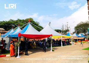 China 5x5m Mobile Garden Pagoda Gazebo Tents Spring Top Tent for Cameroon factory