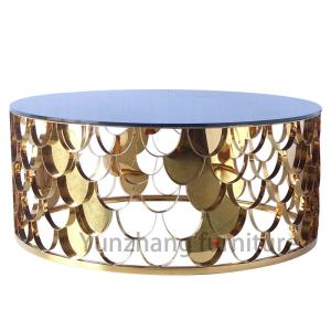 China Tempered Mirror Glass Unique Center Table , Living Room Furniture Coffee Table factory