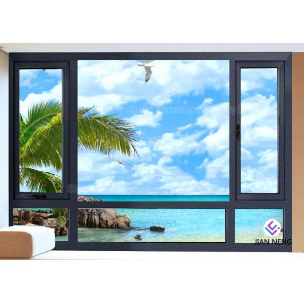 China Vertical Opening Pattern Aluminum Casement Windows With Security System factory