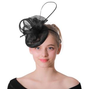 China Dyed Party Decoration Wedding Sinamay Feather Fascinator with Headband Included factory