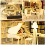 DIY Wooden Doll Houses Miniature Furniture Kit For Children Birthday