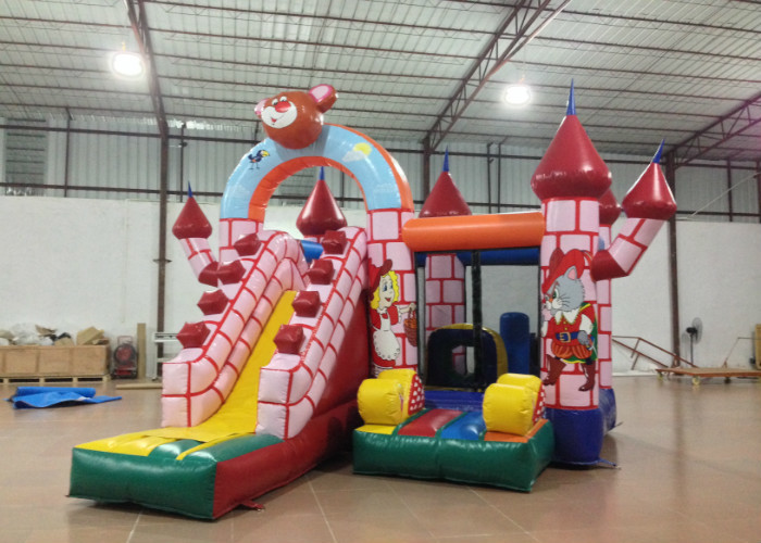 Classic brown bear inflatable castle bouncy house cheap price inflatable jumping castle combo for kids under 10