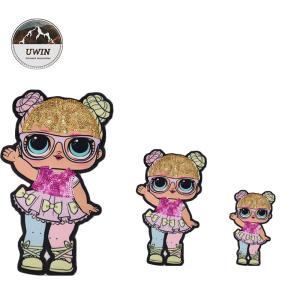 China Lovely LOL Woven Patches No Minimum Sequin Material For Clothing Accessories factory