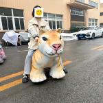 Golden Electric Dinosaur Ride on Scooter for Kids in Shopping Mall