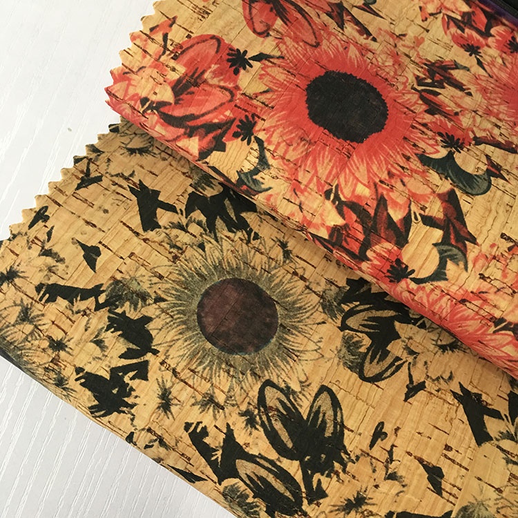 high quality new colorful printed Natural cork leather Fabric patterned with candy