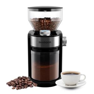 China Small Flat Burr Coffee Grinder 240g 16 Setting Espresso French Press Coffee Grinder factory