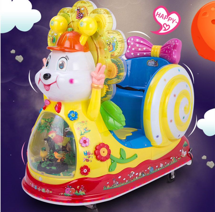 2022 New design kids swing game machine fun amusement snails kiddie ride for supermarket