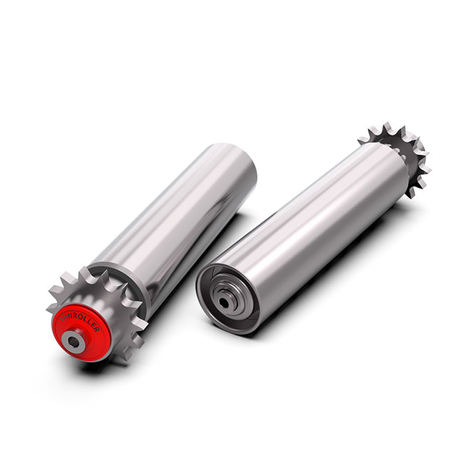 Galvanised Steel Conveyor Driven Roller Large Transfer Torque With Sprocket