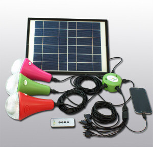 China Solar power home lighting kits 9W panel lithium battery with remote control factory
