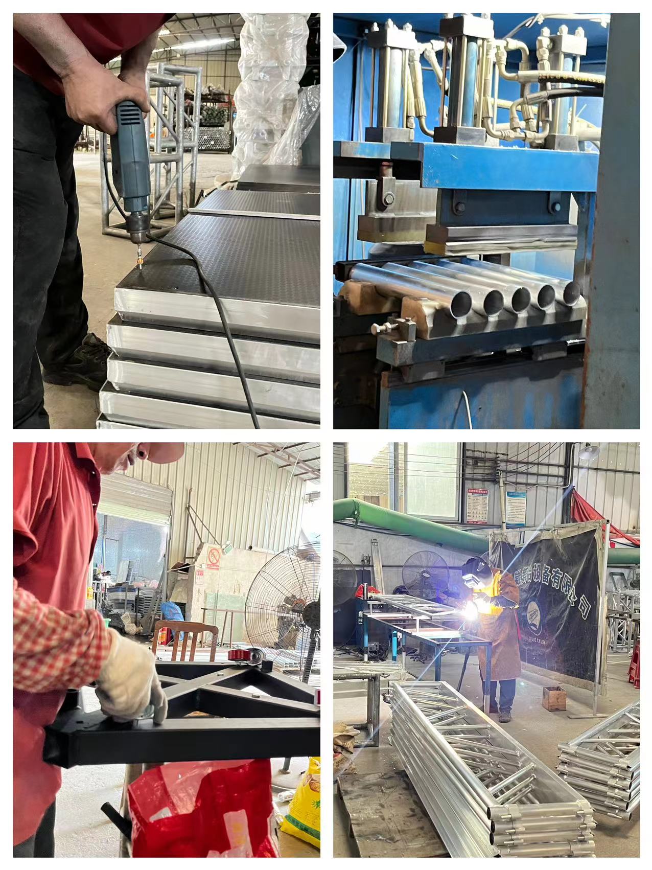 Adjustable Portable Stage Platform Modular System Square Red Finish Aluminum Alloy Stage