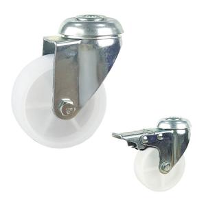 China 75mm Diameter PP Wheel Bolt Hole Rotating Head Light Duty Casters factory