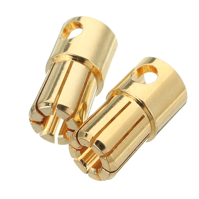 Practical ESC Gold Bullet Connector , Copper Banana Clip Connectors