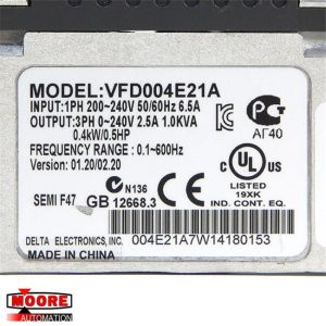 VFD004E21A Delta 1-Phase AC Motor Drive Inverter