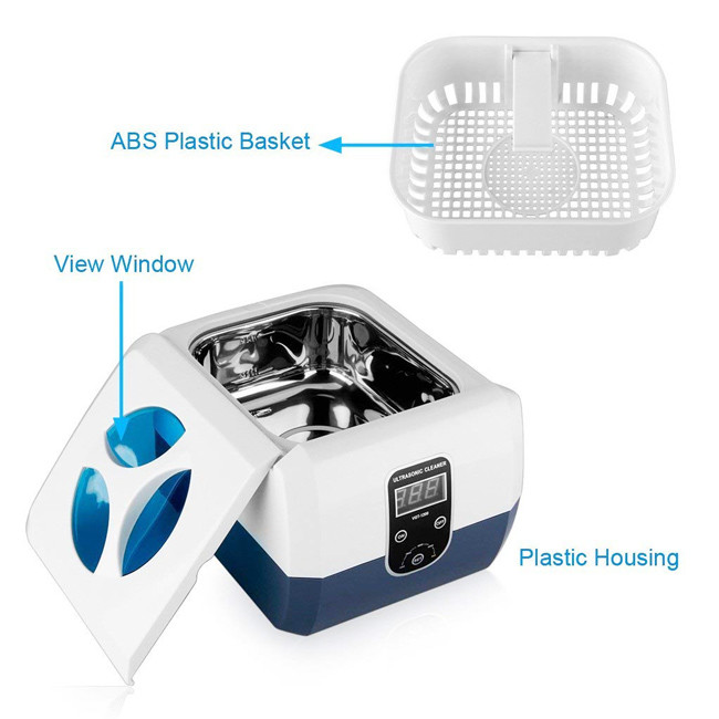 SONIC Wave Digital Ultrasonic Jewelry Cleaner 60W 40kHz 1 . 3L VGT - 1200