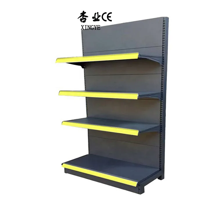 Factory Customized Color Size Black Metal Retail Shelf Display Supermarket Gondola Shelving Rack shelves