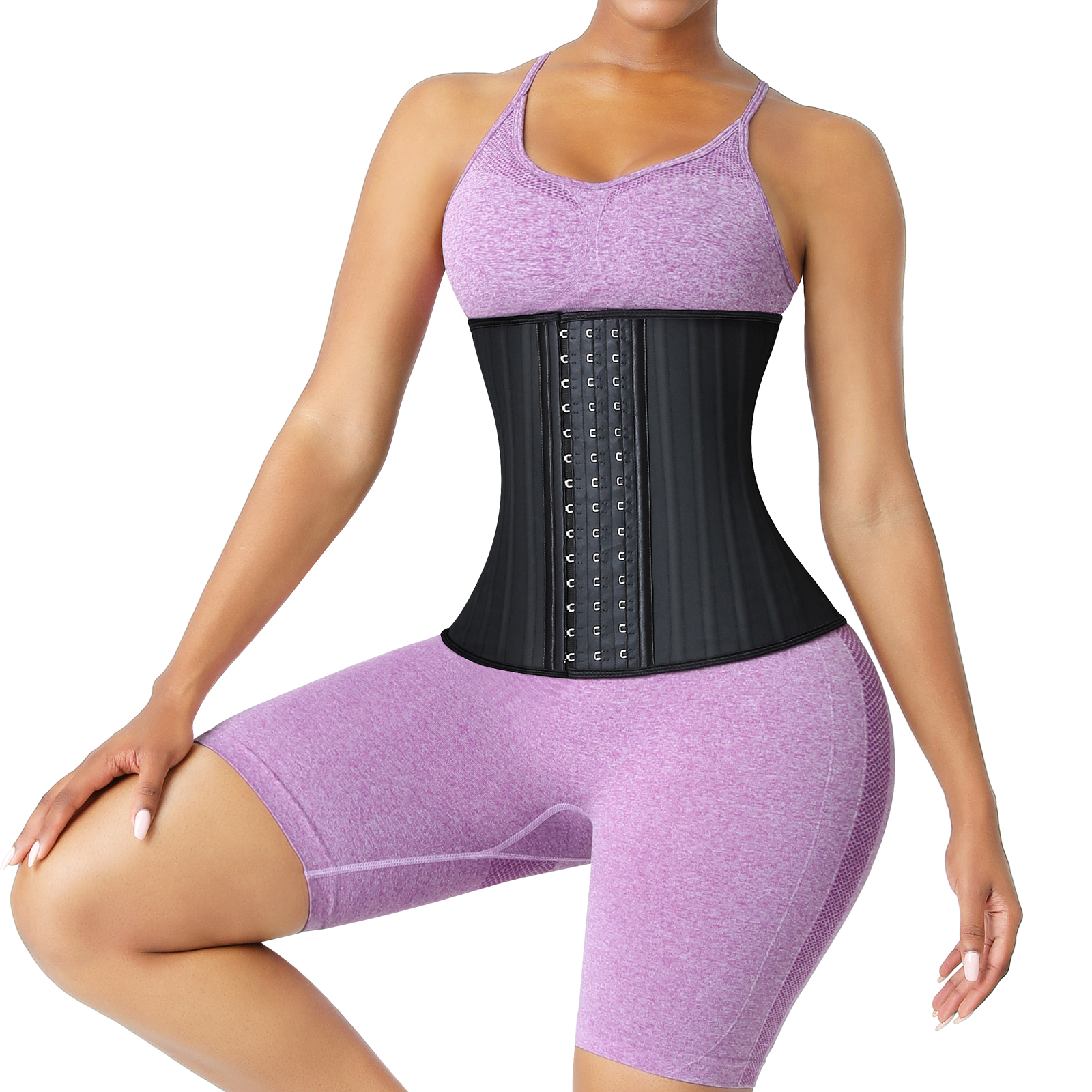 Adults' Adjustable Hooks Tummy Control Latex Corset Shaper with 25 Steel Bones HEXIN