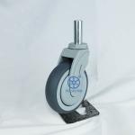 M28x40mm Solid Stem 4 Inch Grey TPR Medical Bed Casters Non-magnetic Hospital