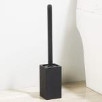 Black Square Toilet Brush And Holder Metal Bathroom Brush Silicon Toilet Brush