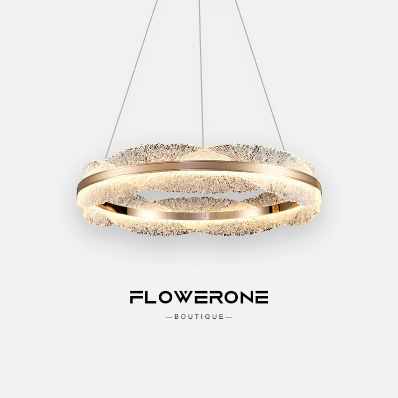 2025 Modern Luxury Italian Circle Design Living Room Chandelier High Class Aluminum New Lamps For Bedroom Hotel Warm White E26 Crystal Pendant Light