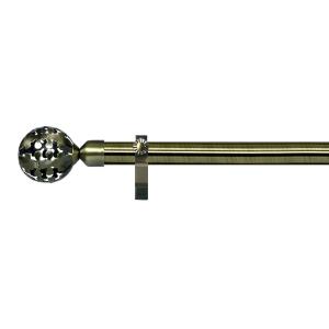 China Metal Electroplating Curtain Rods Set With Ball Shape Iron Finials factory