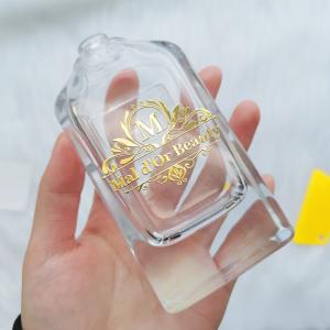 China Fragrance Packaging Custom Logo Perfume Bottle Label Hot Stamping Transparent Stickers For Candles factory
