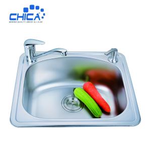 China Single Bowl Kitchen Sink Press Kitchen Sink Stainless Steel Kitchen Sink With Faucet factory