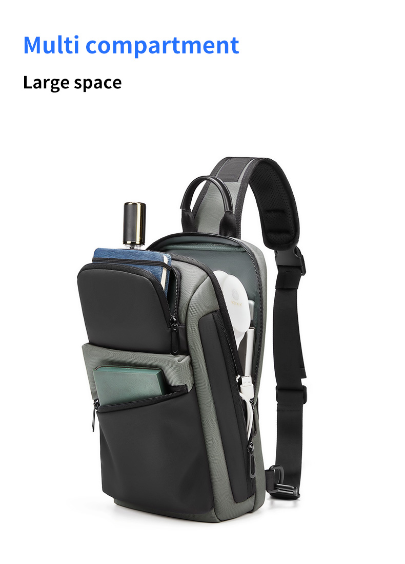 Water Retardant Luxury Mens Sling Bag For Travel Korean Style Eco Friendly