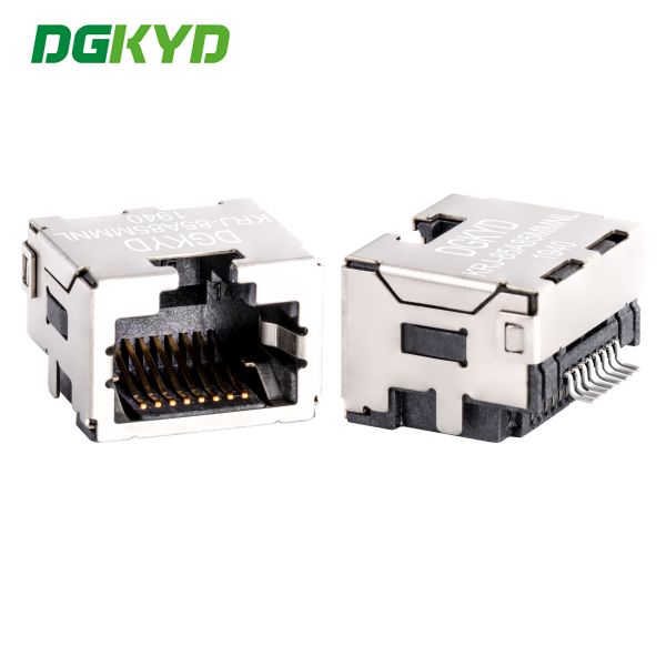 Custom Shield 8p8c SMD Rj45 Keystone Jack , Extra Low Profile Ethernet Connector
