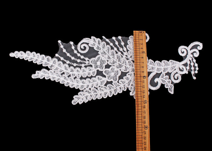 Polyester Angel Wings Lace Collar Applique For Fashion Show DIY Lace Patch