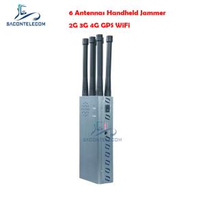 China 3G 4G 5G GPS WiFi 6 Bands Cell Phone GPS Jammer Blocker 30m Radius factory