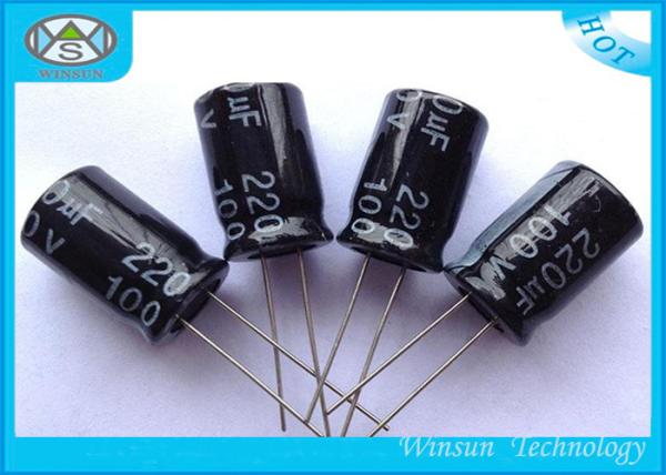 Low Leakage Current Radial Lead Capacitor , 220uF / 100V Capacitor CD113 For LED
