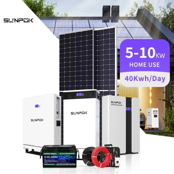 Complete 30kw Off-Grid Hybrid Solar Battery System Solar Home Use 5kw 8kw 15kw