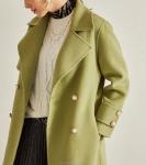 Wool Blend Peacoat Double-Breasted High Quality Trench Coat Women Long Coats for