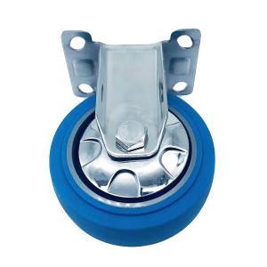 China Blue TPR Thermoplastic Tread Rigid Stainless Caster Wheels 3 Inch 75mm factory